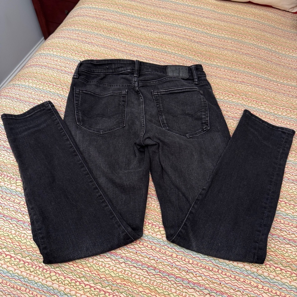 American Eagle Outfitters Men's Black Airflex+ Straight Jeans 31x30 - Picture 6 of 11